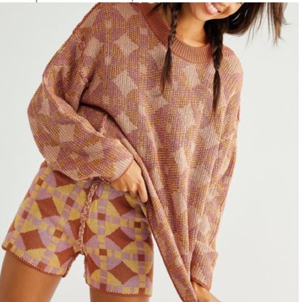 Free People Malibu Patterned Set BNWT XS SOLD OUT in Yellow Brick Cozy Cute 💗✌️